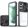 Samsung Galaxy A12 / A12 Nacho / M12 SM-A125F / A127F / M127F, Műanyag hátlap + szilikon keret, átlátszó akril hátlap, kamera védelem, Wooze Trendy, fekete