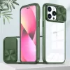 Apple iPhone 16, Műanyag hátlap + szilikon keret, átlátszó akril hátlap, kamera védelem, Wooze Trendy, zöld