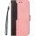 Apple iPhone 16, Oldalra nyíló tok, stand, kártyatartóval, kézpánttal, Wooze Colour Wallet, rózsaszín