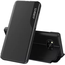   Apple iPhone 16 Plus, Oldalra nyíló tok, stand, Wooze FashionBook, fekete