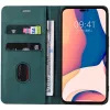 Apple iPhone 16 Plus, Oldalra nyíló tok, stand, kártyatartóval, kézpánttal, Wooze Business Plus, zöld