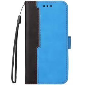   Apple iPhone 16 Pro Max, Oldalra nyíló tok, stand, kártyatartóval, kézpánttal, Wooze Colour Wallet, kék