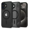 Apple iPhone 16, Műanyag hátlap védőtok + szilikon keret, Magsafe töltővel kompatibilis, kameravédő kerettel, Magcam Magsafe, áttetsző/fekete