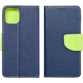   Apple iPhone 16, Oldalra nyíló tok, stand, Fancy Book, sötétkék