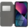Apple iPhone 16 Pro Max, Oldalra nyíló tok, légpárnás sarok, bőrhatású, karbon minta, Razor Book, fekete