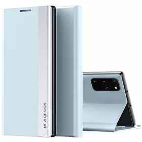   Samsung Galaxy S24 FE SM-S721, Oldalra nyíló tok, stand, Wooze Silver Line, világoskék