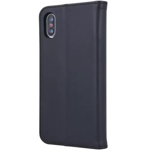 Samsung Galaxy S24 FE SM-S721, Oldalra nyíló tok, valódi bőrtok, stand, Smart Pro, fekete