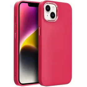   Samsung Galaxy A16 4G / A16 5G SM-A165F / A166B, Szilikon tok, közepesen ütésálló, fémhatású kamera keret, Frame Case, magenta
