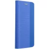 Samsung Galaxy A16 4G / A16 5G SM-A165F / A166B, Oldalra nyíló tok, stand, kártyatartóval, textil minta, Sensitive Book, kék