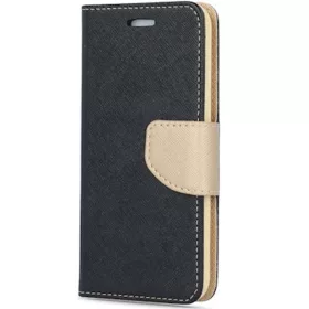   Motorola Moto E22 / E22i, Oldalra nyíló tok, stand, Fancy Book, fekete/arany