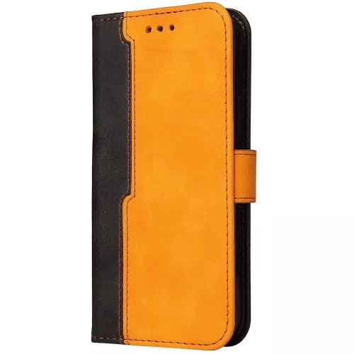 Samsung Galaxy S25 Plus SM-S936, Oldalra nyíló tok, stand, kártyatartóval, kézpánttal, Wooze Colour Wallet, narancssárga