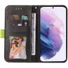 Samsung Galaxy S25 Plus SM-S936, Oldalra nyíló tok, stand, kártyatartóval, kézpánttal, Wooze Colour Wallet, zöld