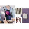 Samsung Galaxy S25 Plus SM-S936, Oldalra nyíló tok, stand, kártyatartóval, RFID technológiával, Wooze CaseME, lila