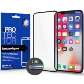   Apple iPhone XR / 11, Kijelzővédő, ütésálló fólia (az íves részre is!), Tempered Glass (edzett üveg), Xprotector, fekete