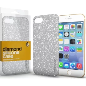   Samsung Galaxy S23 Plus SM-S916, Szilikon tok, csillogó, Xprotector Diamond, ezüst