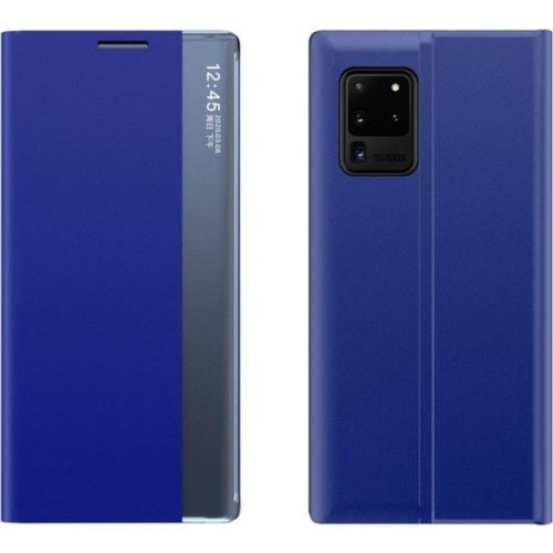 Huawei P Smart (2020), Oldalra nyíló tok, stand, hívás mutatóval, vékony csíkban, Wooze Look Inside, kék