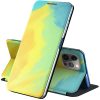 Samsung Galaxy A20 / A30 SM-A205F / A305F, Oldalra nyíló tok, stand, festék minta, Wooze Flashy Colors, színes/sárga