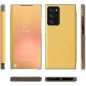Samsung Galaxy A02 SM-A022F, Oldalra nyíló tok, stand, hívás mutatóval, kevlár minta, Wooze Smart View Cover Carbon, sárga