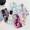 Apple iPhone XS Max, Szilikon tok, sokszöges márvány minta, Wooze Geometric Marble, színes/rózsaszín