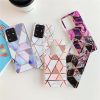 Huawei Mate 20, Szilikon tok, sokszöges márvány minta, Wooze Geometric Marble, színes/lila