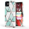 Huawei Mate 30 / 30 5G, Szilikon tok, sokszöges márvány minta, Wooze Geometric Marble, színes/zöld