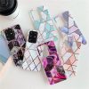 Huawei P30 Lite, Szilikon tok, sokszöges márvány minta, Wooze Geometric Marble, színes/fekete