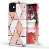 Huawei P40, Szilikon tok, sokszöges márvány minta, Wooze Geometric Marble, színes/rózsaszín