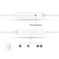 Vezetékes sztereó fülhallgató, 3.5 mm, mikrofon, funkció gomb, Oppo MH135, fehér, gyári