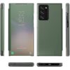 Xiaomi Redmi Note 9 5G, Oldalra nyíló tok, stand, hívás mutatóval, kevlár minta, Wooze Smart View Cover Carbon, zöld