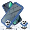Oppo A54 5G / A74 5G / A93 5G, Szilikon hátlap és műanyag előlapi tok, elő- és hátlapi üveggel, közepsen ütésálló, Wooze Power Case, fekete/kék