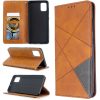 Huawei P50 / P50E, Oldalra nyíló tok, stand, geometria minta, Wooze DesignBook, sárga