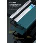 Apple iPhone 12 / 12 Pro, Oldalra nyíló tok, stand, Wooze Silver Line, sötétzöld