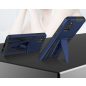 Samsung Galaxy A11 / M11 SM-A115F / M115F, Műanyag hátlap védőtok szilikon belső, közepesen ütésálló, kitámasztóval, Wooze Supportive Care, kék