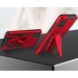 Samsung Galaxy A11 / M11 SM-A115F / M115F, Műanyag hátlap védőtok szilikon belső, közepesen ütésálló, kitámasztóval, Wooze Supportive Care, piros