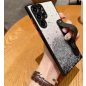 Apple iPhone X / XS, Szilikon tok, közepesen ütésálló, kézpánttal, színátmenetes, csillogó minta, Wooze Strap Star, mintás/fekete