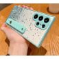 Apple iPhone X / XS, Szilikon tok, közepesen ütésálló, kézpánttal, színátmenetes, csillogó minta, Wooze Strap Star, mintás/menta