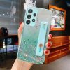 Xiaomi Redmi 9, Szilikon tok, közepesen ütésálló, kézpánttal, színátmenetes, csillogó minta, Wooze Strap Star, mintás/menta