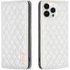 Samsung Galaxy A42 5G / M42 5G SM-A426B / M426B, Oldalra nyíló tok, stand, kártyatartóval, 3D rombusz minta, Wooze Pillow, fehér