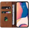 Samsung Galaxy A03 SM-A035F, Oldalra nyíló tok, stand, kártyatartóval, kézpánttal, Wooze Business Plus, barna