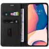 Oppo A17, Oldalra nyíló tok, stand, kártyatartóval, kézpánttal, Wooze Business Plus, fekete