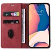 Oppo A54 4G, Oldalra nyíló tok, stand, kártyatartóval, kézpánttal, Wooze Business Plus, piros