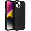 Apple iPhone 15 Pro Max, Szilikon tok, közepesen ütésálló, fémhatású kamera keret, Frame Case, fekete