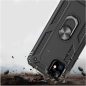 Samsung Galaxy A02s / M02s SM-A025F / M025F, Műanyag hátlap védőtok, közepesen ütésálló, szilikon belső, telefontartó gyűrű, Defender, ezüst
