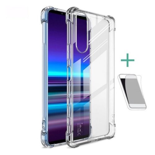 Sony Xperia 5 II, Szilikon tok, közepesen ütésálló, légpárnás sarok, IMAK, átlátszó