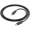 USB Type-C töltő- és adatkábel, USB Type-C, 100 cm, 3000 mA, 60W, gyorstöltés, PD, QC, Hoco X88 Gratified, fekete