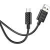 USB töltő- és adatkábel, microUSB, 100 cm, 2400 mA, gyorstöltés, PD, QC, Hoco X88 Gratified, fekete