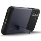 Samsung Galaxy S23 FE SM-S711, Szilikon tok, műanyag hátlappal, kitámasztóval, Spigen Slim Armor, sötétkék