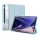 Samsung Galaxy Tab S9 FE (10.9) / Tab S10 FE (10.9) SM-X510 / X516B / X520 / X526, mappa tok, Trifold, légpárnás sarok, közepesen ütésálló, érintőceruza tartó, átlátszó hátlap, Dux Ducis Toby, kék