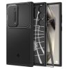 Samsung Galaxy S24 Ultra SM-S928, Szilikon tok, közepesen ütésálló, kamera védelem, Spigen Optik Armor, fekete
