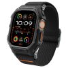 Apple Watch Ultra 1-2 (49 mm), textíl pótszíj, szilikon keret, közepesen ütésálló, Spigen Lite Fite Pro, fekete